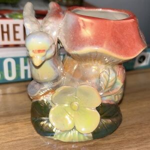 Vintage  Lusterware Planter yellow Flowers Ceramic